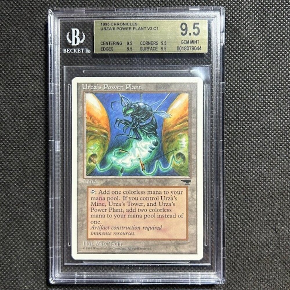 1995 MTG Magic The Gathering Chronicles Urza's Power Plant Bug BGS Quad 9.5 Gem